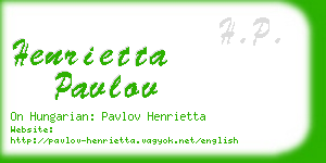 henrietta pavlov business card